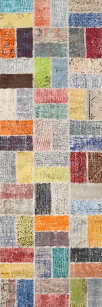 Colorful Patchwork Runner Rug 3x10 Perfect for a Bold Modern Style