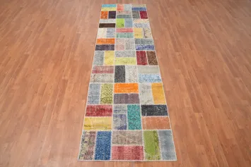 Colorful Patchwork Runner Rug 3x10 Perfect for a Bold Modern Style
