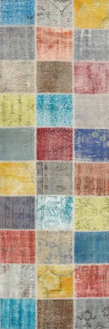 Brighten Up Your Space with this Colorful Patchwork Runner Rug 3x10