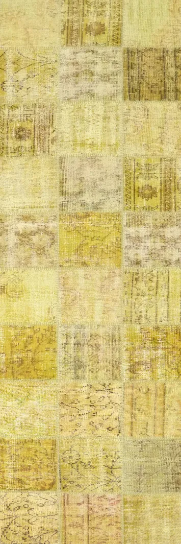 Elegant Yellow Patchwork Runner Rug 3x10 for Home Decor