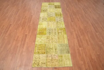 Elegant Yellow Patchwork Runner Rug 3x10 for Home Decor