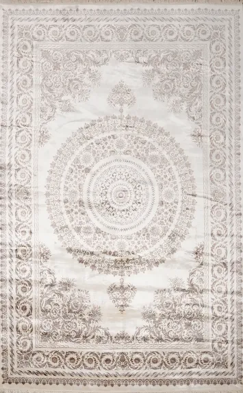 Elegant Medallion Tabriz Area Rug 7x10 with Intricate Border Patterns