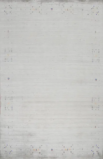 Minimalist Elegance Soft Gray Gabbeh Area Rug 9x12