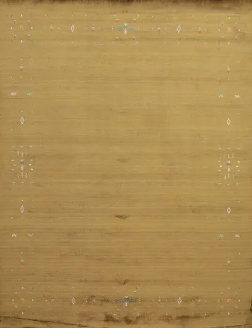 Elegant Gabbeh Area Rug 8x8 with Tribal Patterns for Living Room