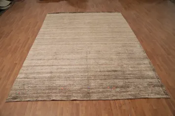 Handmade Silk Brown Gabbeh Area Rug 9x12