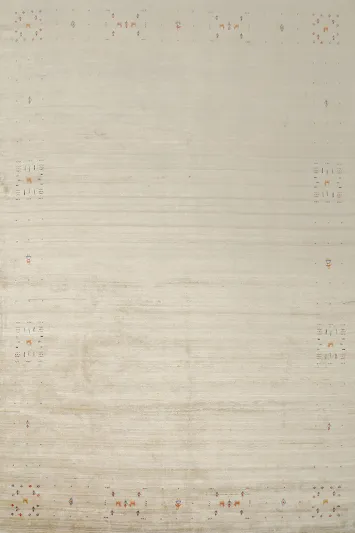 Luxurious Gabbeh Area Rug 9x12 with Artistic Border Details