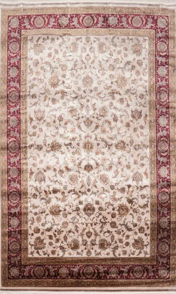 Traditional Floral Tabriz Turkish Area Rug 7x10