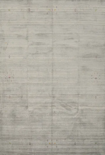 Sleek Gray Toned Gabbeh Area Rug 8x10 with Delicate Detailing
