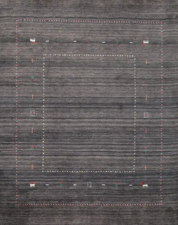Handmade Wool Gray Gabbeh Square Rug 5x5