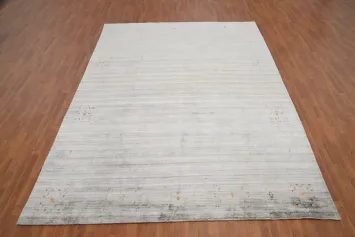 Luxurious Gabbeh Area Rug 9x12 with Delicate Tribal Accents