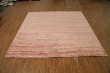 Natural Charm: Terracotta Gabbeh Square Area Rug 10x10