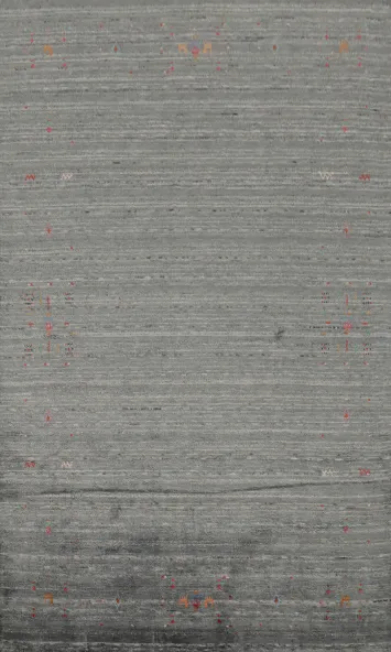 Elegant Subtle Tones Gabbeh Area Rug 5x8 with Minimalist Design