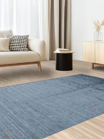 Elegant Subtle Tones Gabbeh Area Rug 5x8 with Minimalist Design