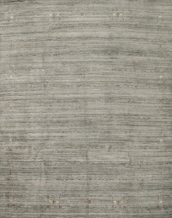 Subtle Gray Tones with Minimalist Design Gabbeh Rug 10x10