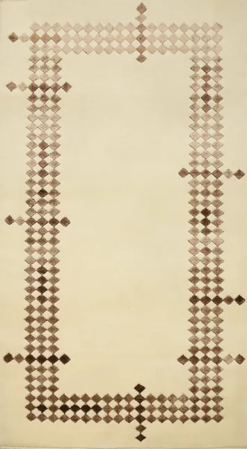 Sleek Geometric Nepalese Rug 3x5 Perfect for Contemporary Homes