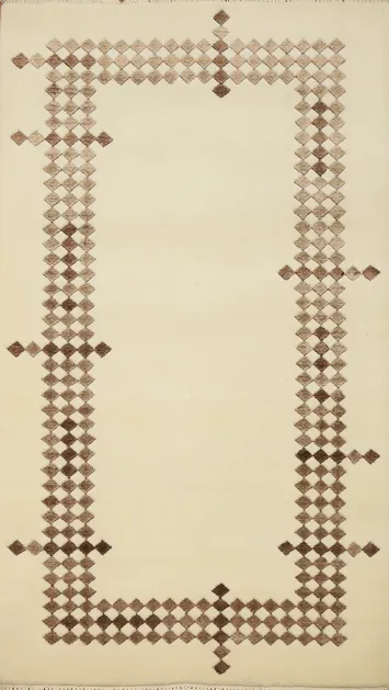Elegant Nepalese Rug 3x5 with Geometric Patterns for Modern Interiors