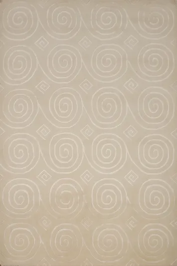 Sophisticated Spiral Design Nepalese Area Rug 6x8 for Modern Homes
