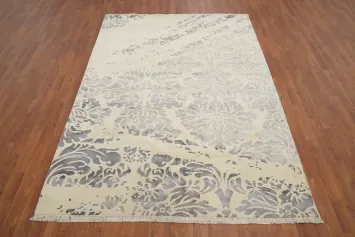 Elegant Damask Inspired Nepalese Area Rug 5x8 for Timeless Home Decor