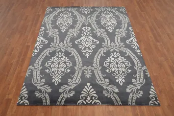 Luxurious Nepalese Area Rug 6x8 with Intricate Damask Pattern