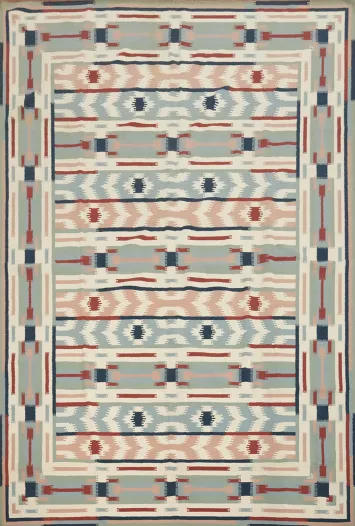 Scandinavian Kilim Oriental Large Rug 10x14