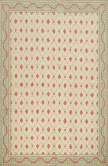 Trellis Wool Scandinavian Kilim Large Rug 13x17