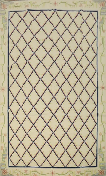 Trellis Wool Scandinavian Kilim Oriental Large Rug 12x17