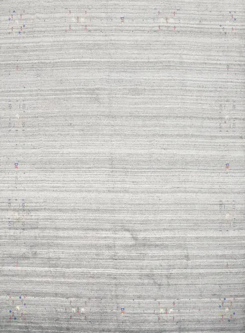 Luxurious Gabbeh Area Rug 10x10 with Delicate Tribal Accents