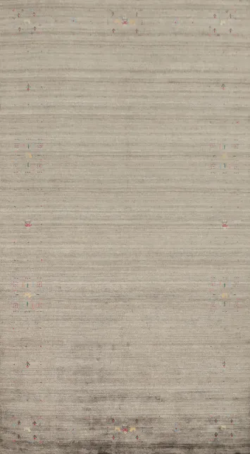 Textured Gabbeh Area Rug 6x12 with Pops of Multicolor Details