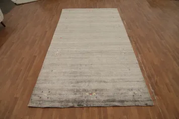 Textured Gabbeh Area Rug 6x12 with Pops of Multicolor Details