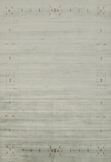 Elegant Simplicity: Gabbeh Area Rug 8x10 with Soft Artistic Accents