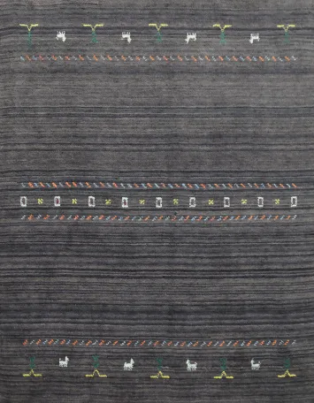 Handmade Gabbeh Square Wool Rug 5x5