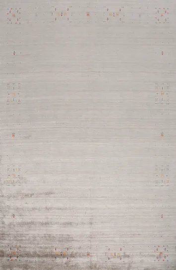 Elegant Gabbeh Area Rug 9x12 with Subtle Hints of Color Accent