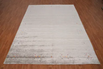 Elegant Gabbeh Area Rug 9x12 with Subtle Hints of Color Accent