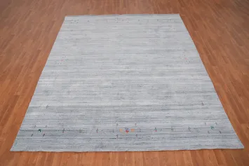 Chic Light Blue Gabbeh Rug Featuring Subtle Patterns for Modern Spaces 8x10