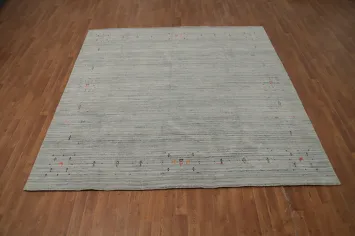 Gabbeh Area Rug 8x8 Featuring Intricate Color Highlights