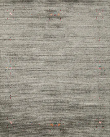 Timeless Gabbeh Area Rug 6x6 with Artistic Pops of Color Details