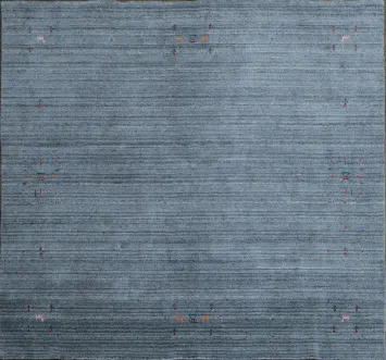 Square Modern Grayish Blue Area Rug with Minimalist Design 6x6