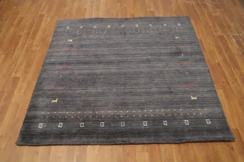 Handmade Square Gabbeh Oriental Rug 5x5