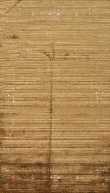 Handcrafted Wool Gabbeh Area Rug 5x8 with Delicate Tribal Details