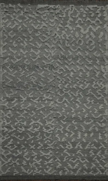 Modern Gotti Design Gray Wool Area Rug 7x10