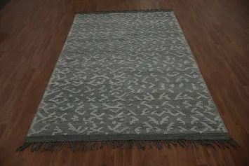 Modern Gotti Design Gray Wool Area Rug 7x10