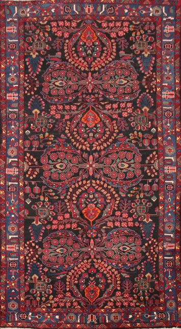 Handmade Vintage Wool Lilian Persian Area Rug 5x10