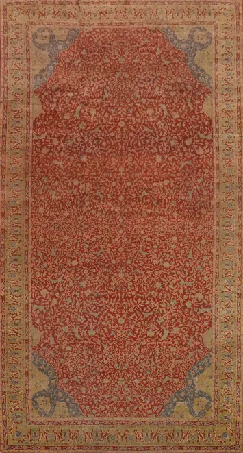 Pre-1900 Vegetable Dye Tabriz Haj Jalili Persian Large Rug 12x22