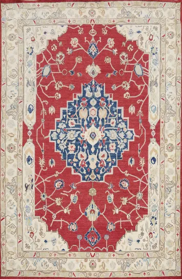 Red Oushak Vegetable Dye Area Rug 9x12