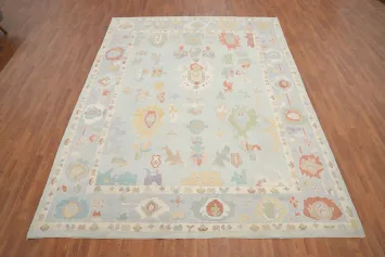 Vegetable Dye Oushak Large Area Rug 9x12