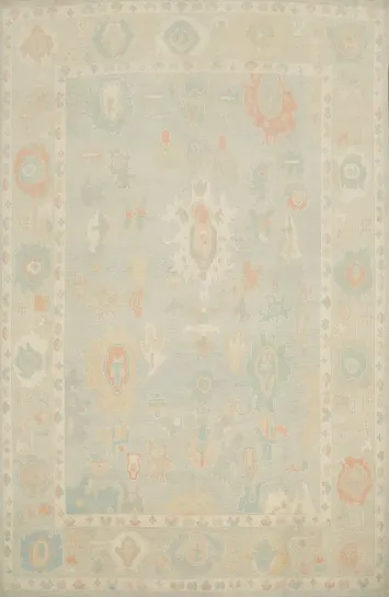 Vegetable Dye Oushak Large Area Rug 9x12