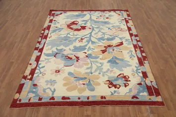 Floral Oushak Vegetable Dye Area Rug 7x9