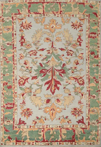Floral Oushak Vegetable Dye Area Rug 8x10