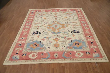 Vegetable Dye Floral Oushak Oriental Area Rug 8x10