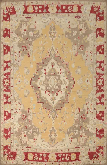 Vegetable Dye Wool Oushak Turkish Area Rug 9x12